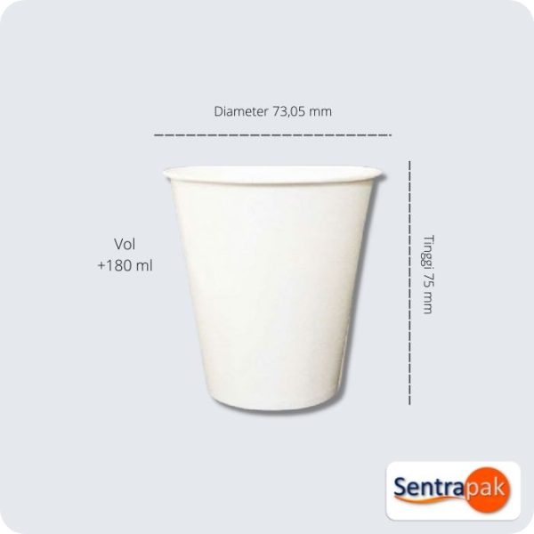 hot paper cup 6,5oz putih polos